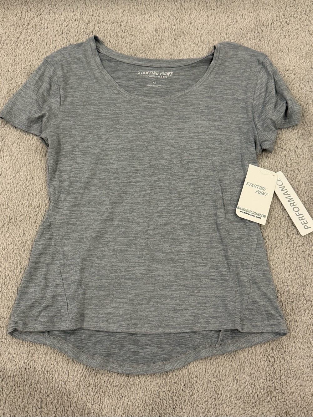 Women's Heather Gray Performance Scoop Neck Tee